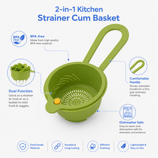 2-in-1 Kitchen Strainer & Basket – Collapsible Colander | BagnShop