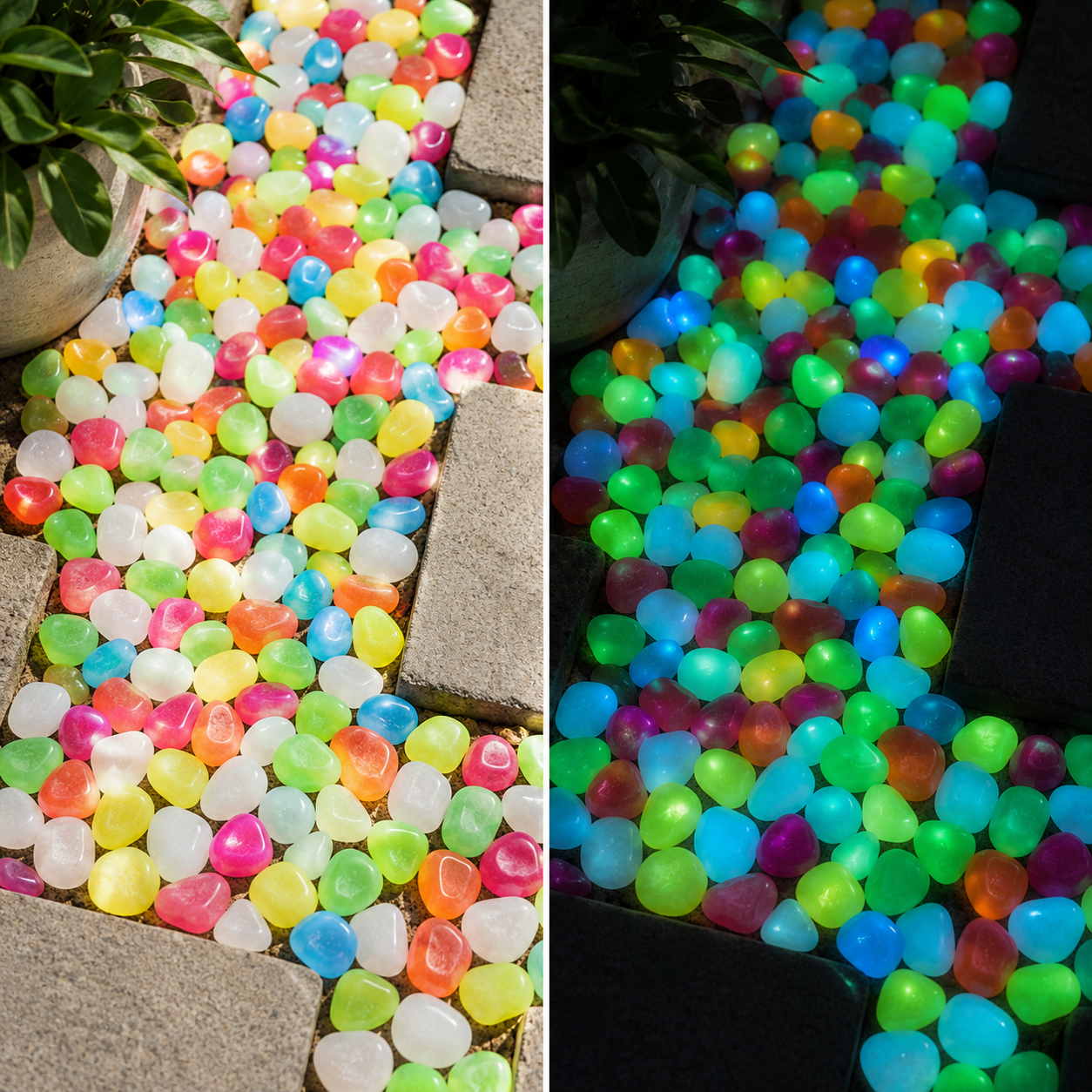 Glow in the Dark Garden Rocks – Pack of 100 Pebbles | BagnShop