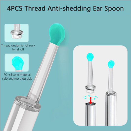 HD wireless ear wax removal camera with silicone spoon tips and anti-shedding design