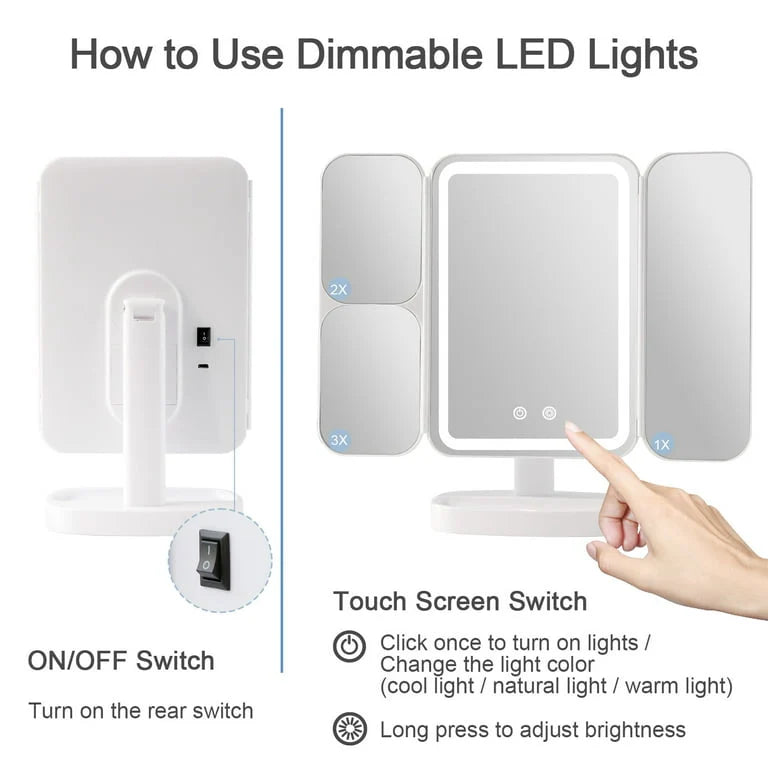 BagnShop LED vanity mirror brightness adjustment control