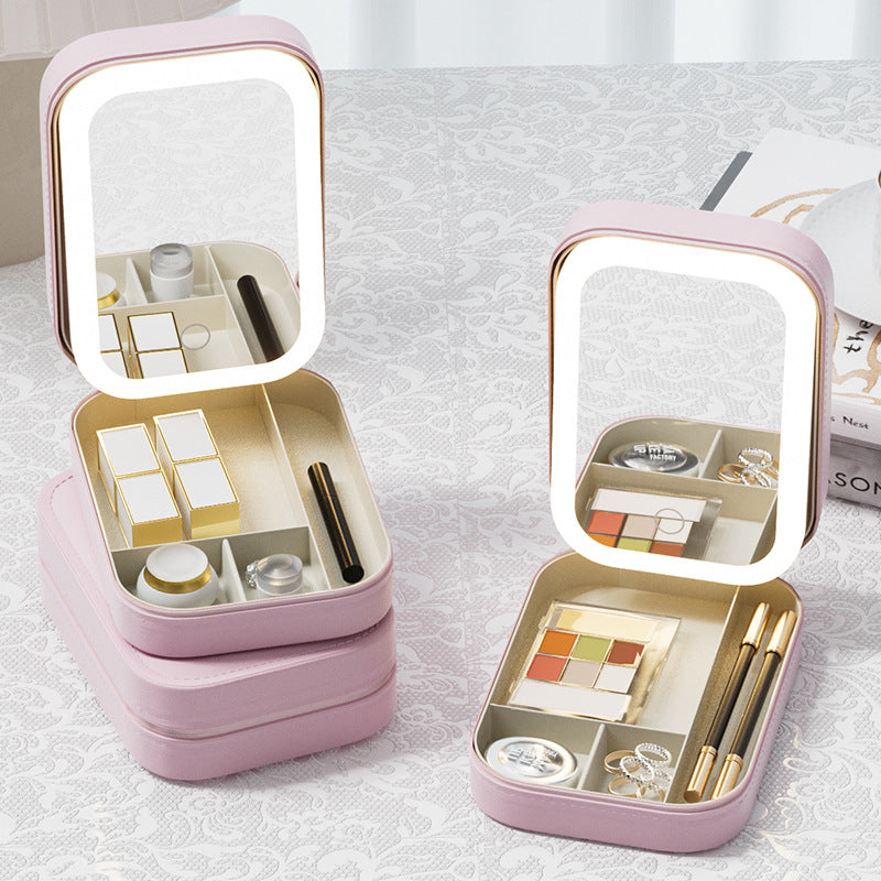 BagnShop LED cosmetic organiser closed showing sleek exterior design suitable for travel and vanity tables