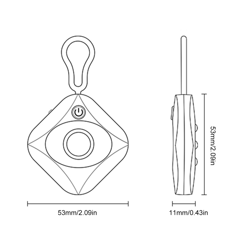 Compact white hidden camera detector with keychain loop and sleek design