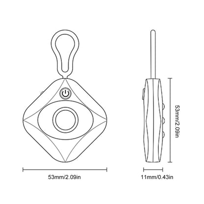Compact white hidden camera detector with keychain loop and sleek design