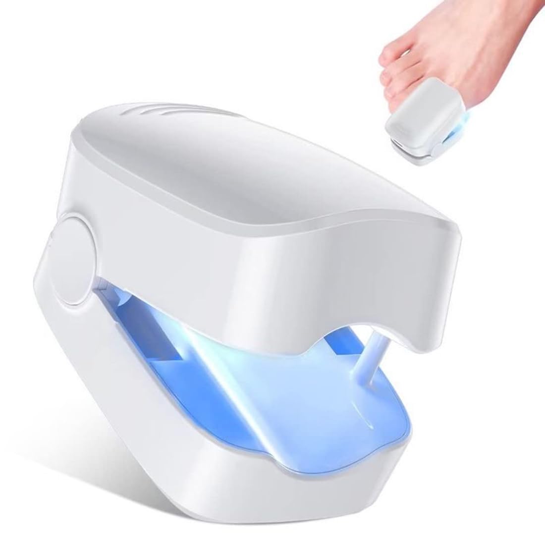Compact white nail fungus removal laser device with blue light from above