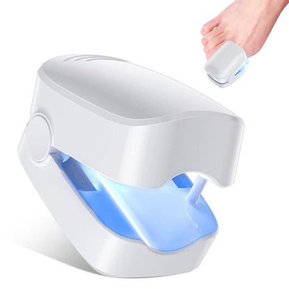 Compact white nail fungus removal laser device with blue light from above