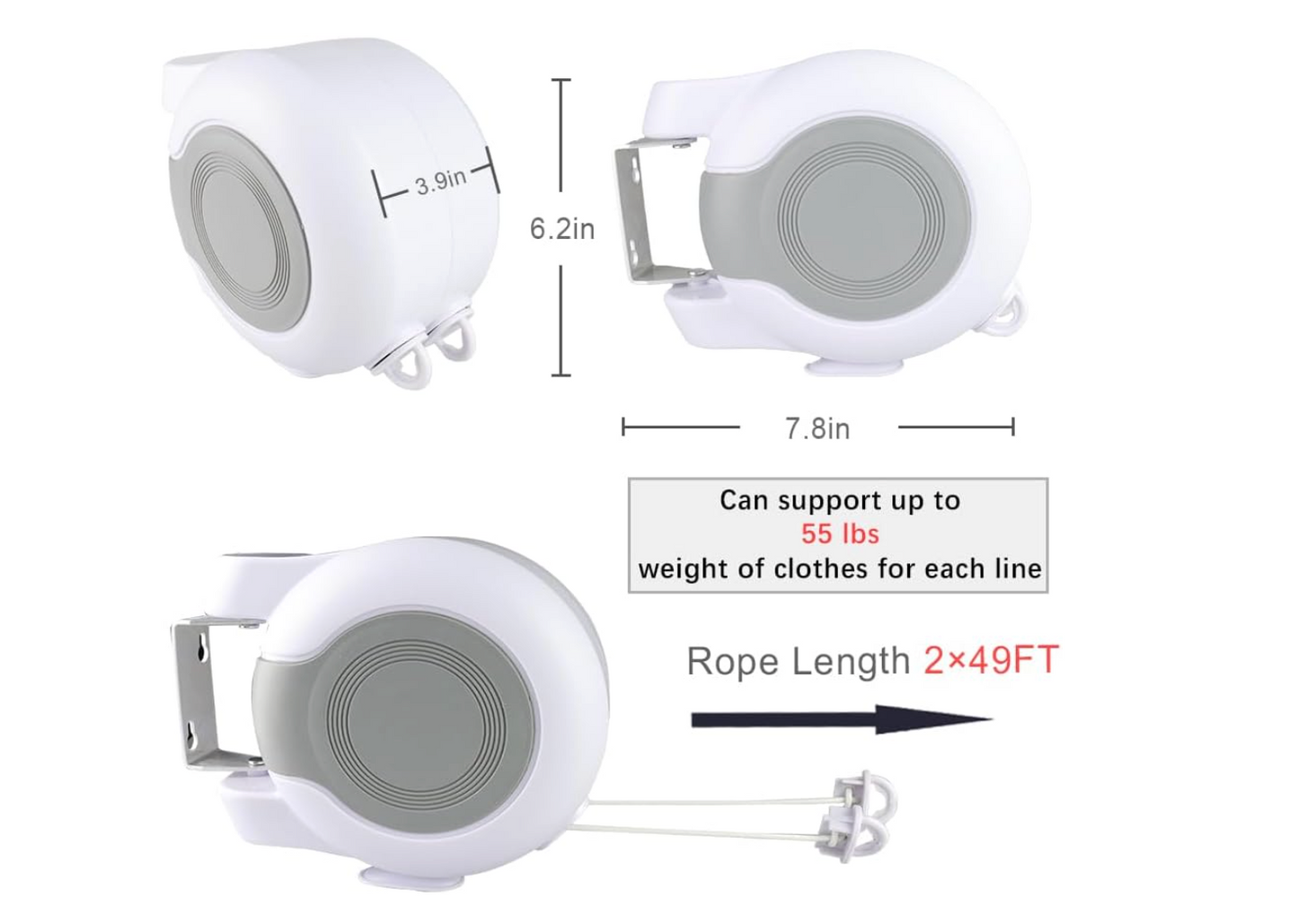 BagnShop retractable clothing line load capacity demonstration
