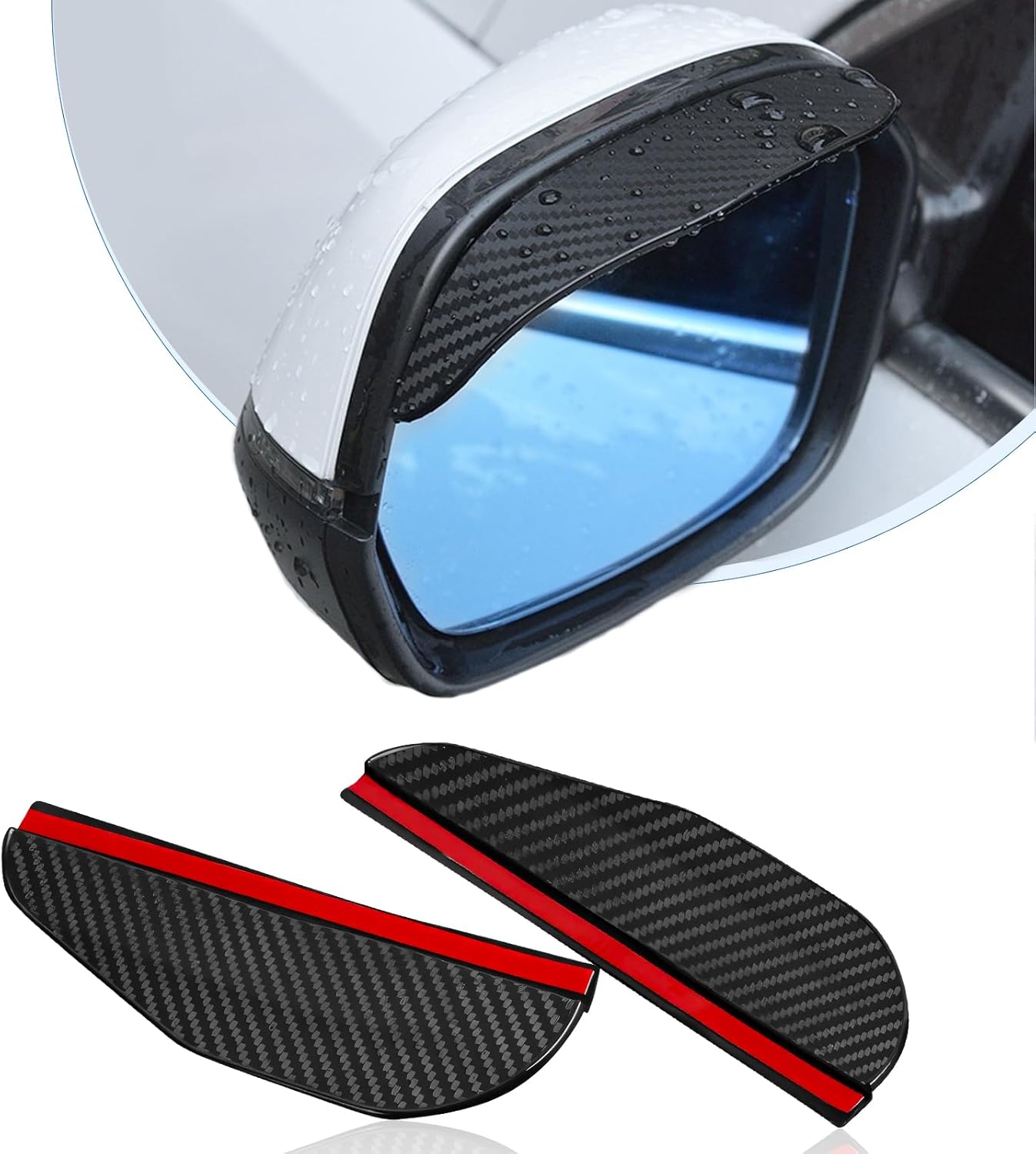 BagnShop carbon fibre rearview mirror rain cover side profile view