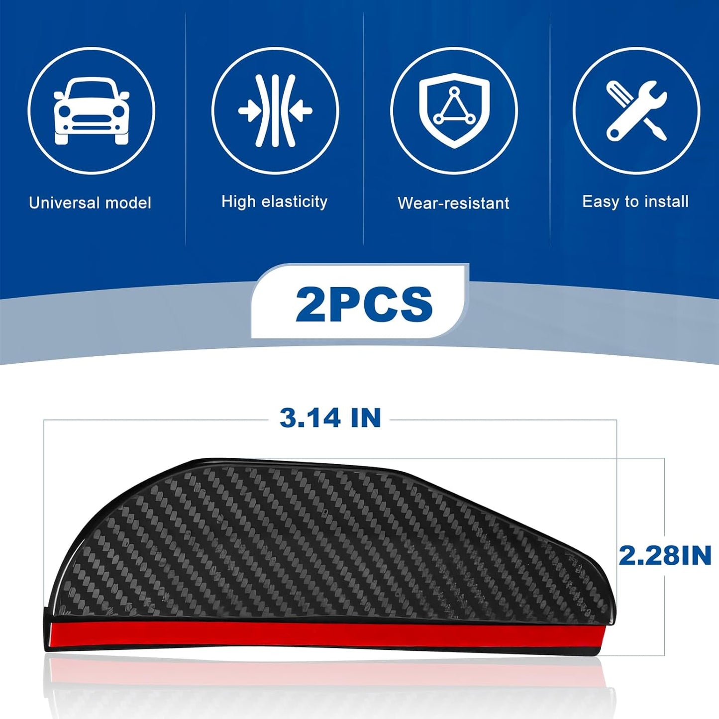 BagnShop carbon fibre mirror rain cover showing textured finish and clip-on design for easy installation