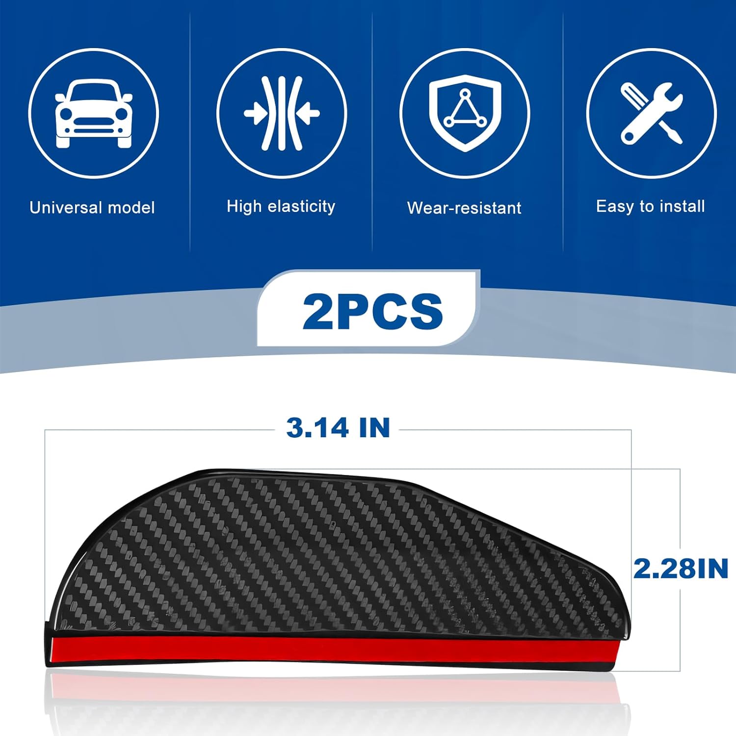 BagnShop carbon fibre mirror rain cover showing textured finish and clip-on design for easy installation