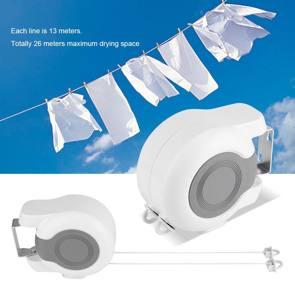 BagnShop wall mount double clothing line product overview