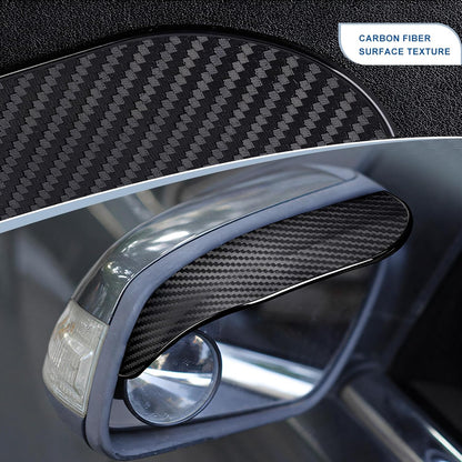 BagnShop carbon fibre rearview mirror rain cover installed on car side mirror, protecting from rain and dust – BagnShop