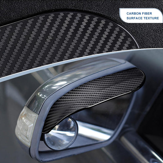 BagnShop carbon fibre rearview mirror rain cover installed on car side mirror, protecting from rain and dust – BagnShop