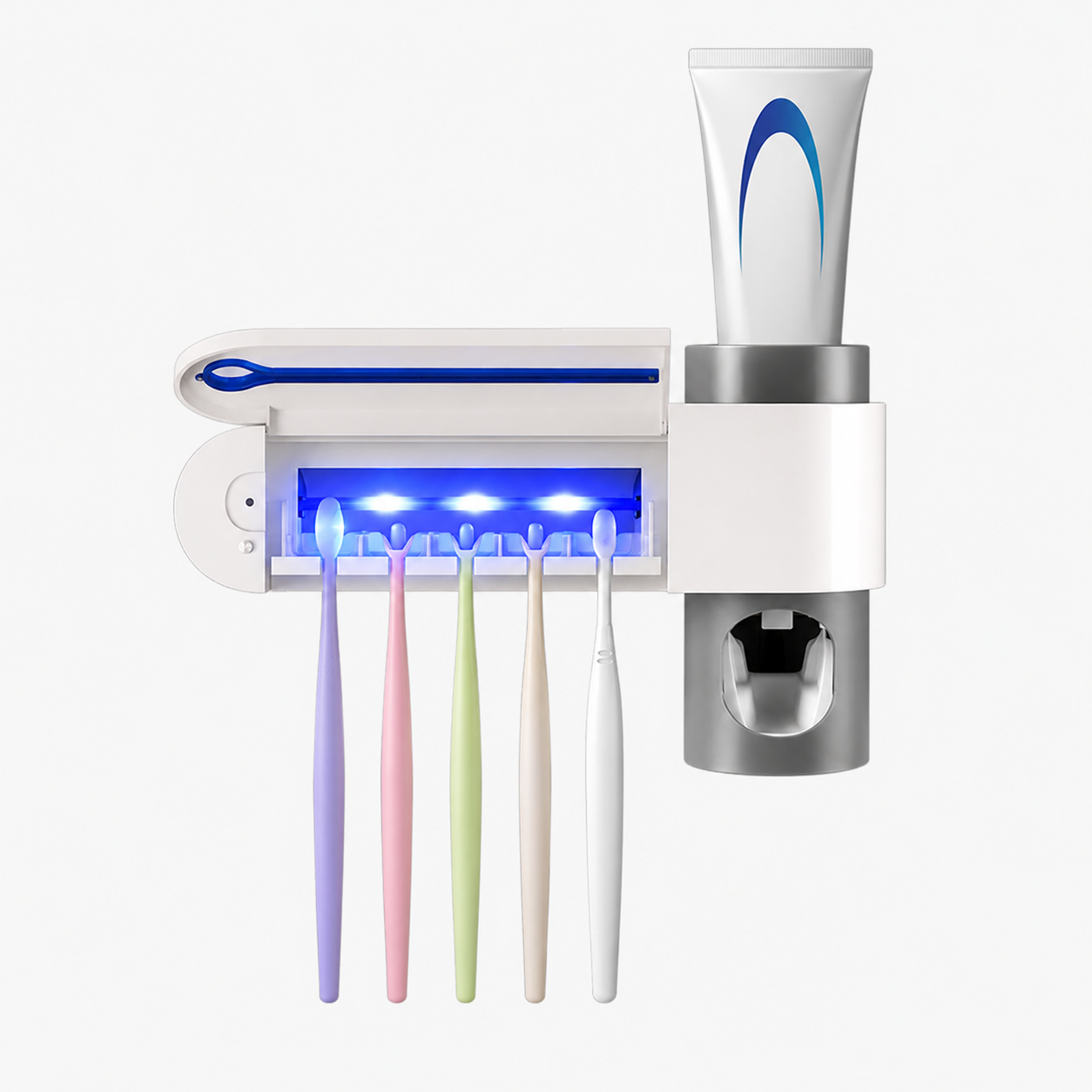 UV Toothbrush Sterilizer Holder – Wall Mount with Dispenser | BagnShop