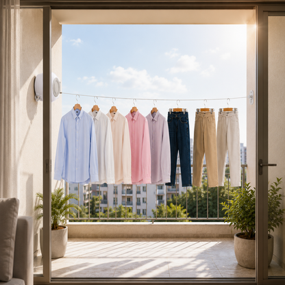 Wall Mount Retractable Double Clothesline