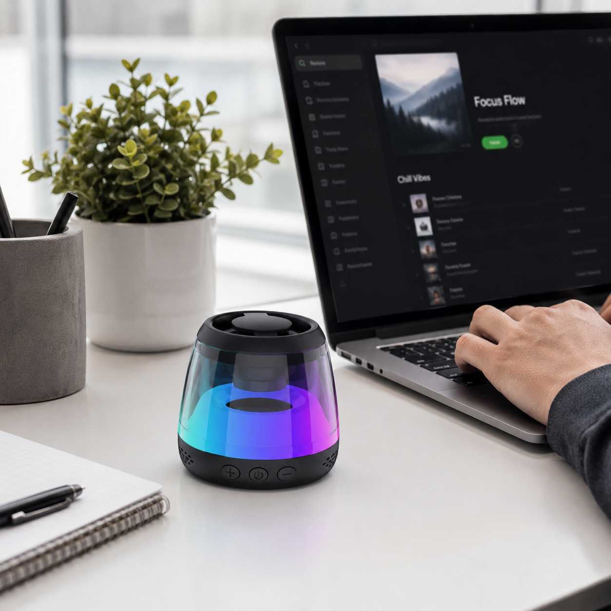 Wireless Magnetic Bluetooth Speaker with RGB Lighting