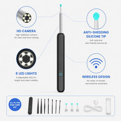 Ear Wax Removal Camera – HD Wireless Otoscope with Light | BagnShop