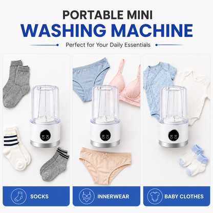 Portable Mini Washing Machine – Compact Wireless Washer for Travel & 1BHK | BagnShop