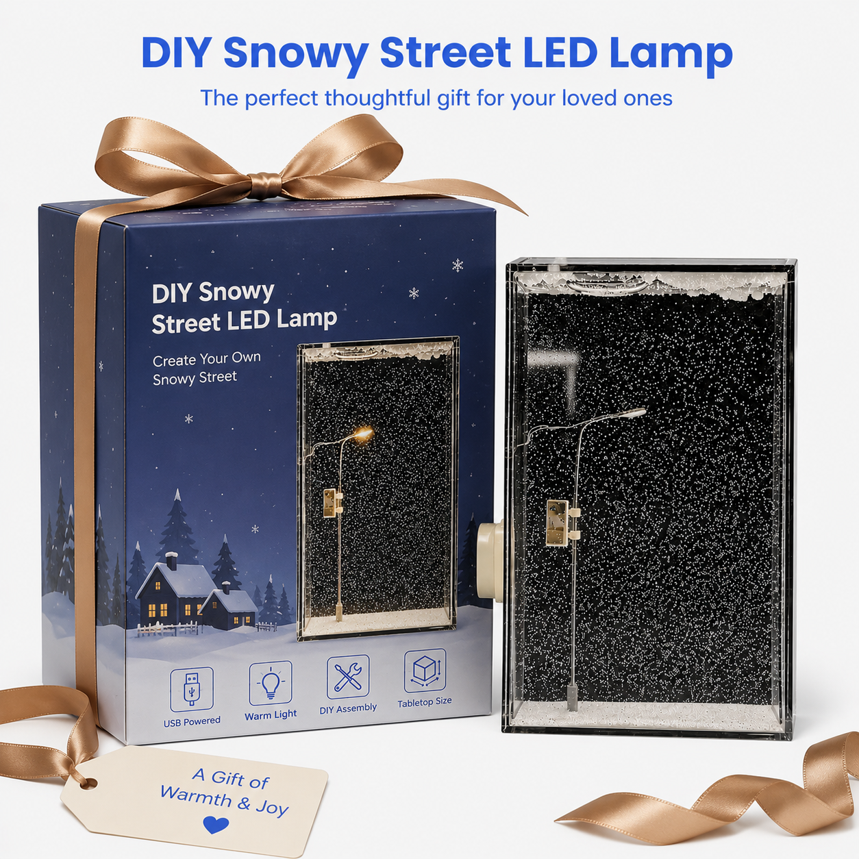 DIY Snowy Street LED Lamp – USB Tabletop Night Light | BagnShop