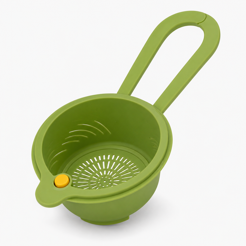 2-in-1 collapsible kitchen strainer and basket for smart storage