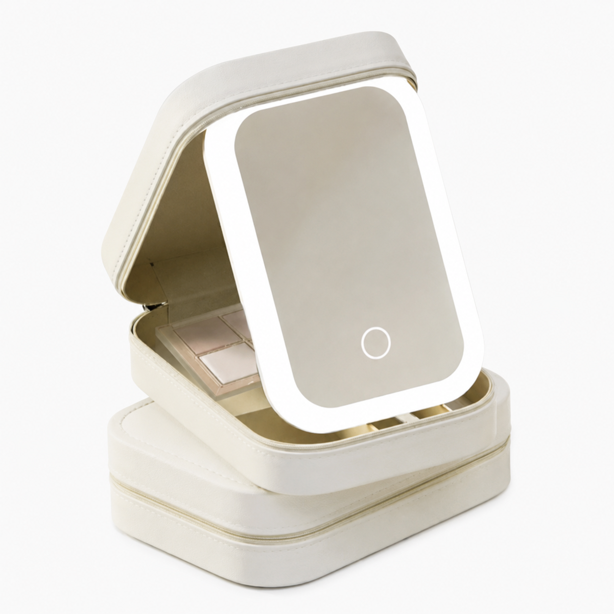 Cosmetic organizer with LED mirror, corporate gift for female employees and clients
