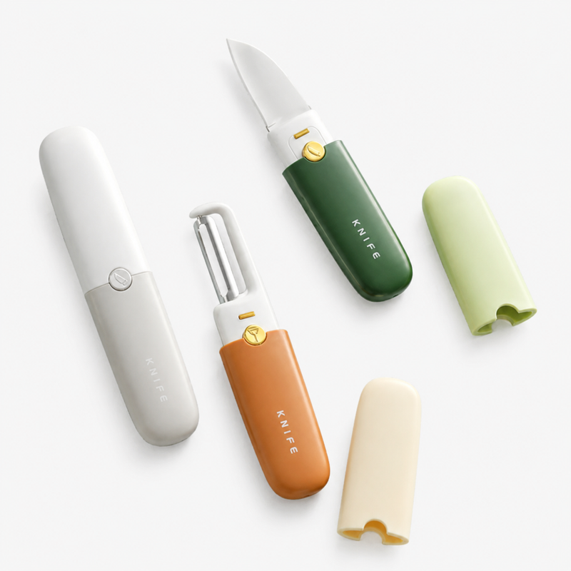 2-in-1 vegetable peeler and knife for easy cleanup