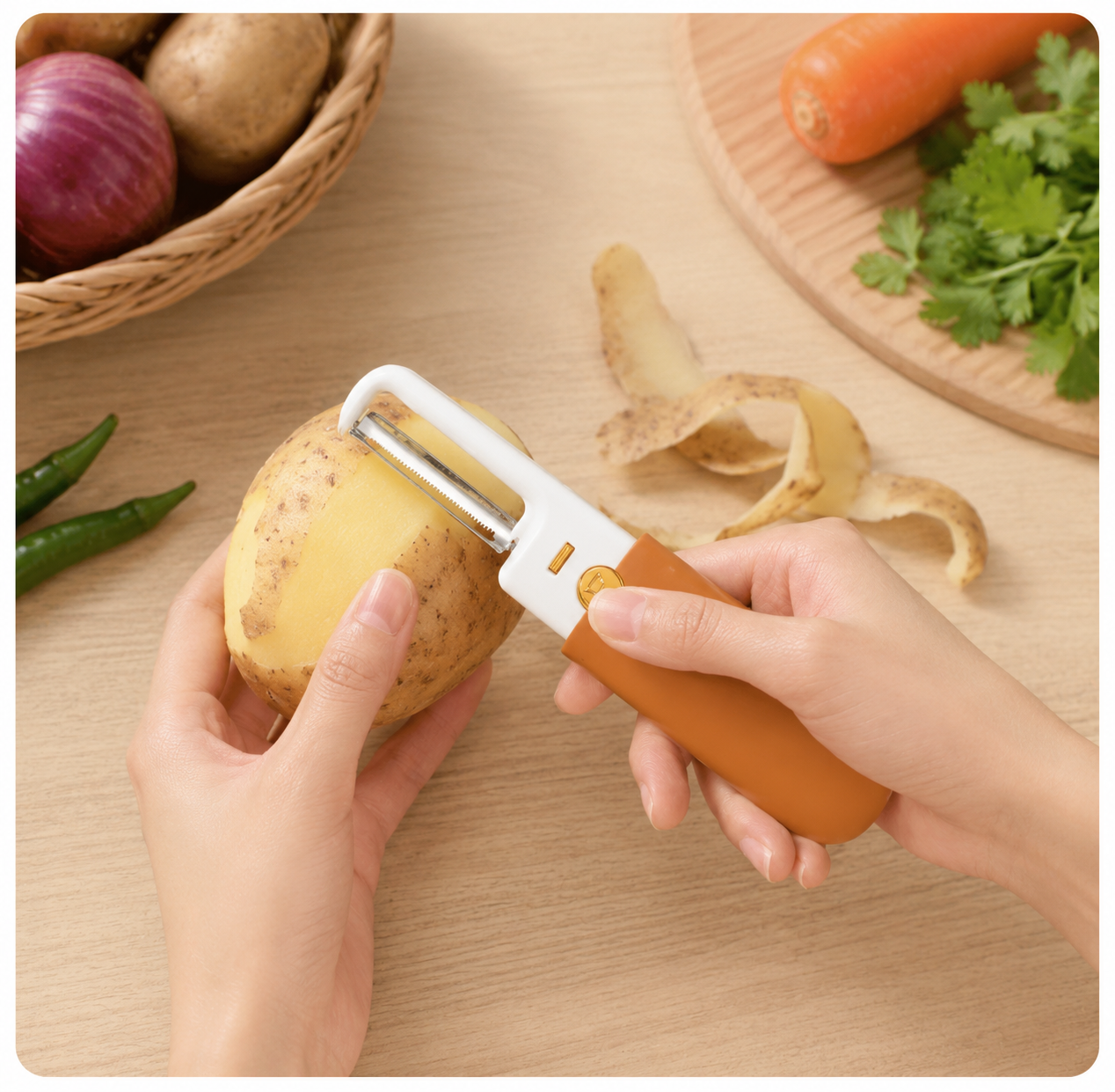 2-in-1 Vegetable Peeler & Knife – Compact Kitchen Tool | BagnShop