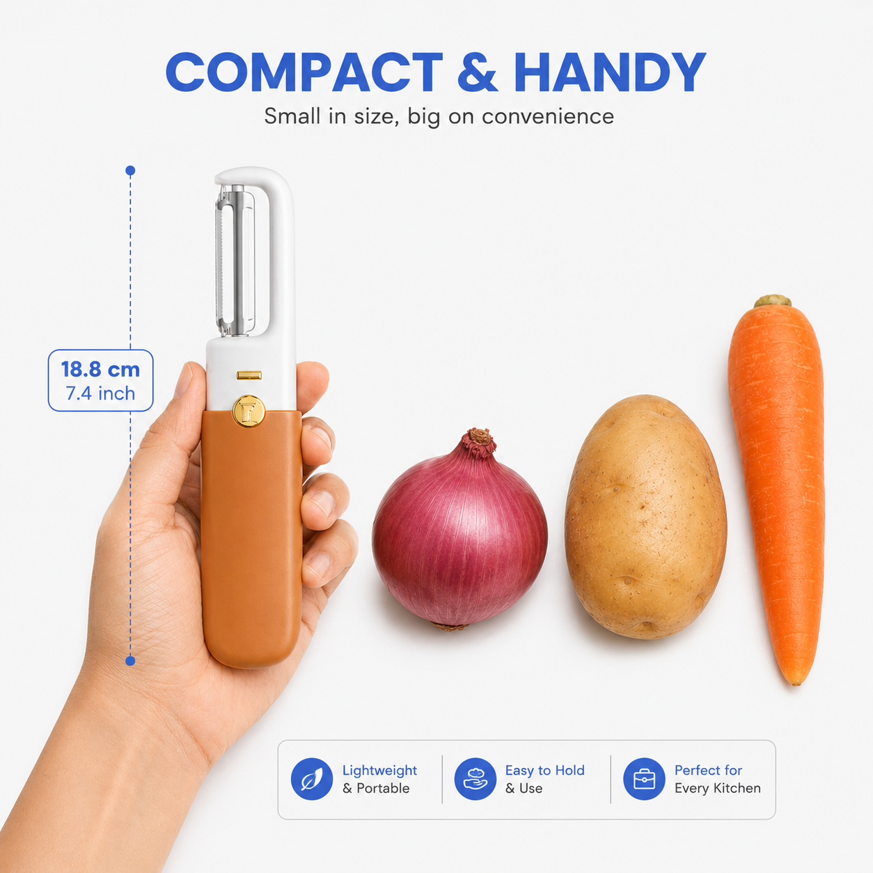2-in-1 Vegetable Peeler & Knife – Compact Kitchen Tool | BagnShop