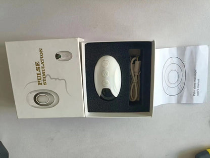 Compact white sleep relaxing therapy device with USB cable in white box