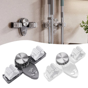 BagnShop wall mount mop grippers set installed on white wall holding cleaning tools
