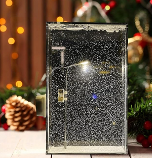 DIY snowy street LED lamp with illuminated lamppost and snow effect, stylish home decor item and gift. - BagnShop - DIY Snowy Street LED Lamp - Perfect Gift - Default Title