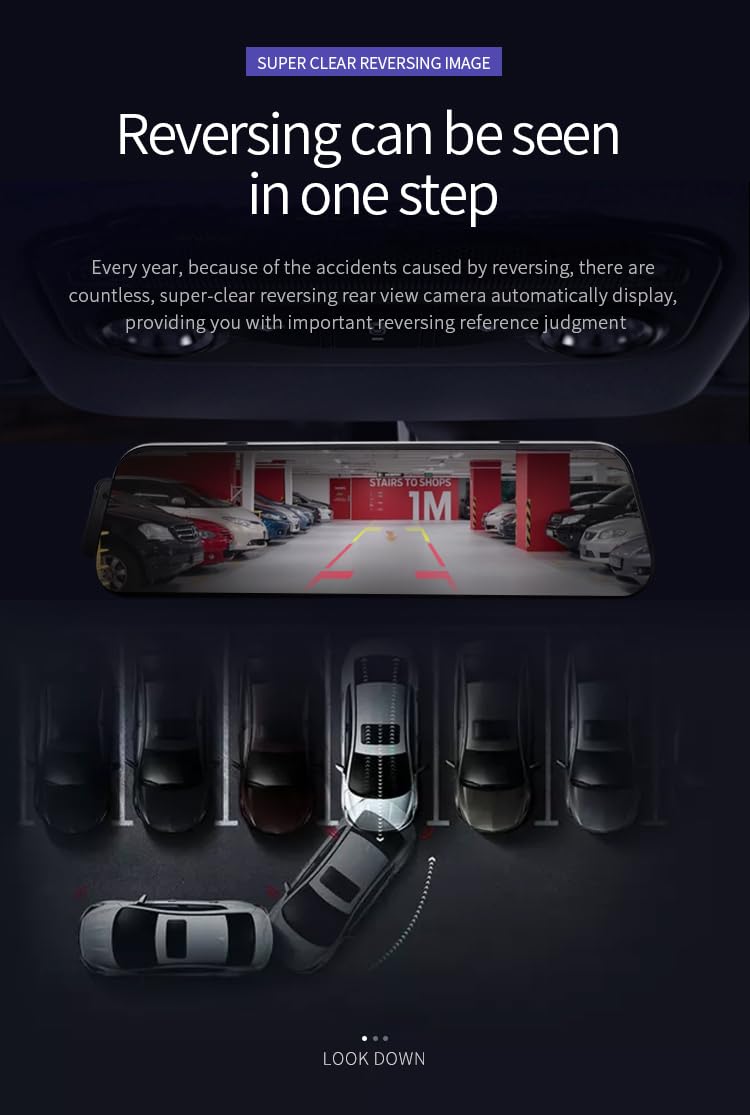 BagnShop dual lens dash camera mirror compact design