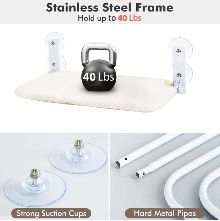 Foldable Cat Window Padded Perch