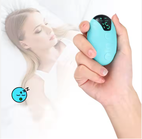 Compact turquoise sleep relaxing therapy device with digital display