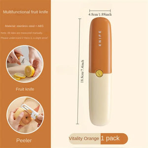 Compact 2-in-1 peeler and knife in orange and cream, ideal for kitchen & dining and lifestyle products. - BagnShop - 2-in-1 Peeler & Knife - shop - Default Title