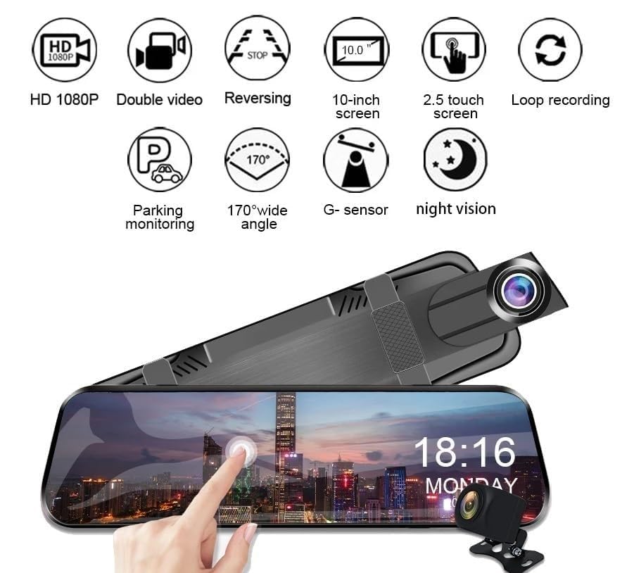 BagnShop dual lens dash camera mirror packaging box