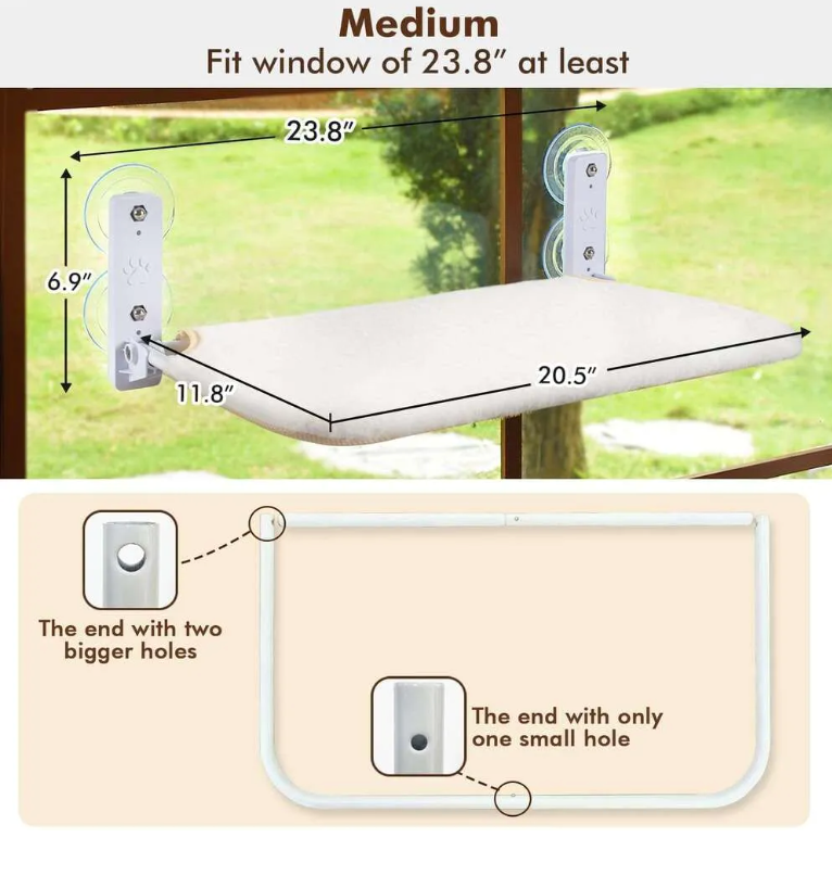 Foldable Cat Window Padded Perch