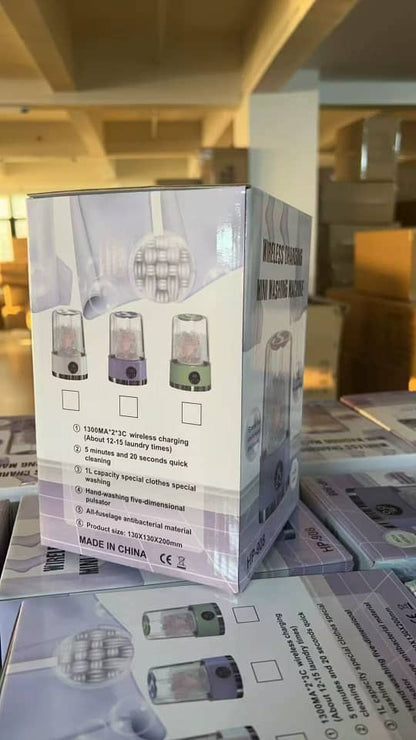 BagnShop Mini Washing Machine packaging showing product details and design