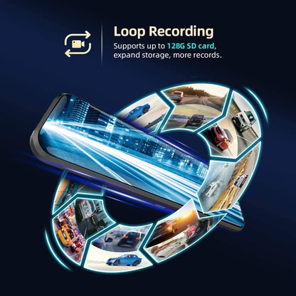 BagnShop GPS dash camera mirror showing parking mode feature