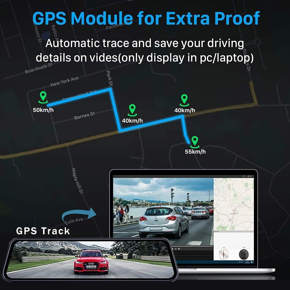 BagnShop dash cam mirror with night vision capability