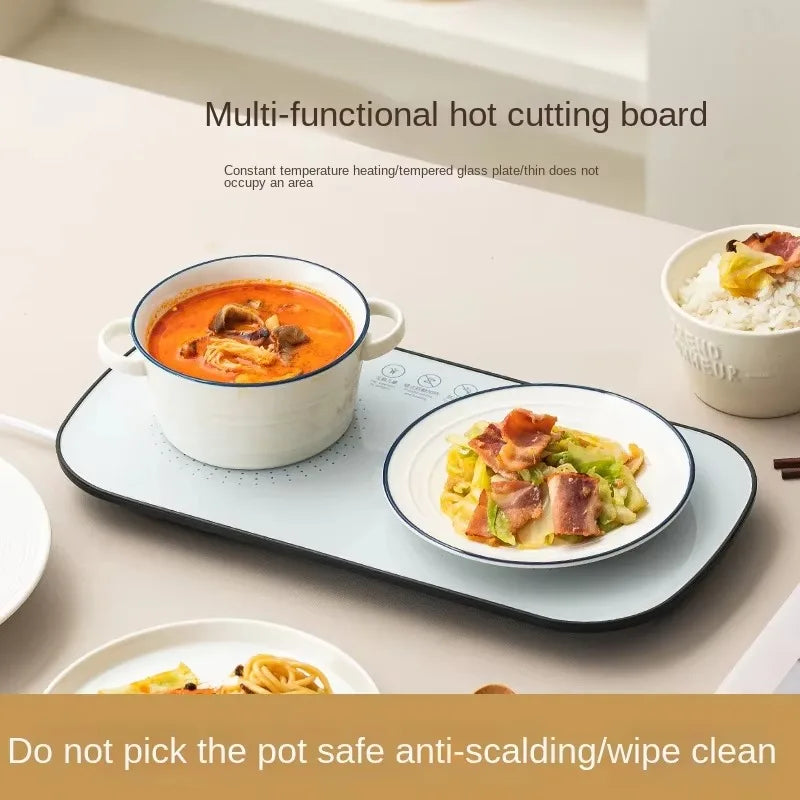 BagnShop heating tray in use keeping multiple dishes warm during a family meal