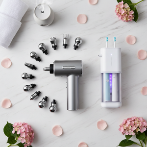 Wellness Starter Bundle — massager and UV sterilizer flat lay