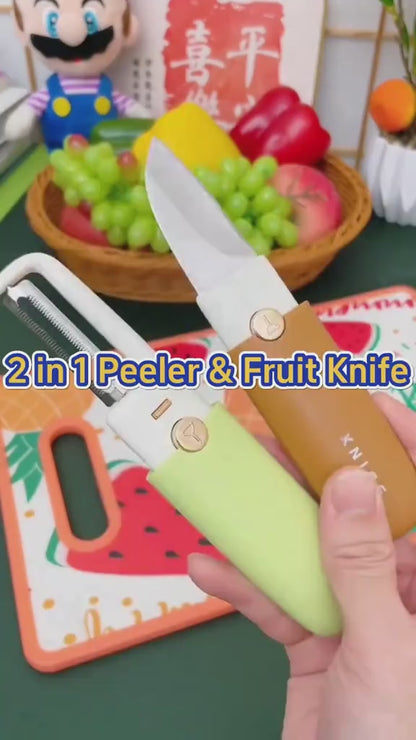 2-in-1 Vegetable Peeler & Knife – Compact Kitchen Tool | BagnShop